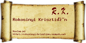 Rokosinyi Krisztián névjegykártya